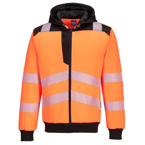 Portwest PW3 Hi-Vis zippzáras kapucnis pulóver