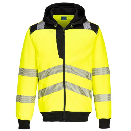 Portwest PW3 Hi-Vis zippzáras kapucnis pulóver